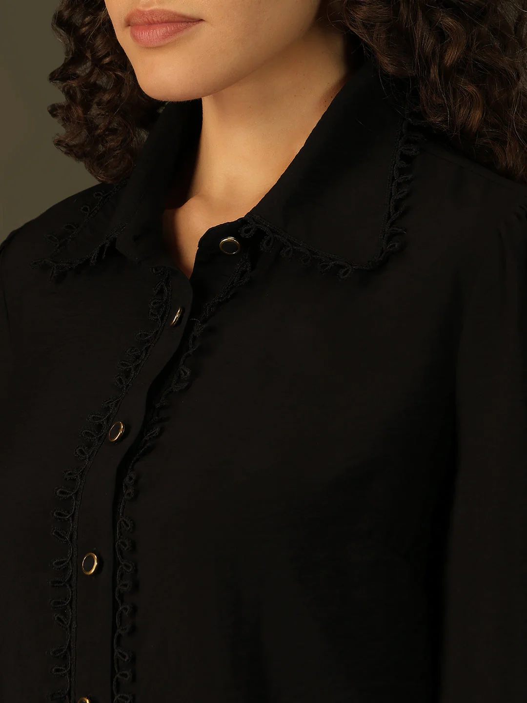 MARQUEE Black Regular Fit Shirt - Image 8