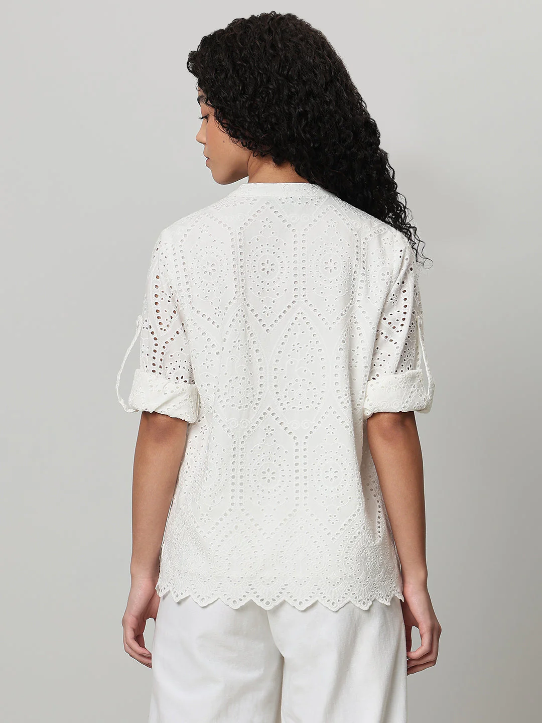 White Broderie Anglaise Shirt - Image 4