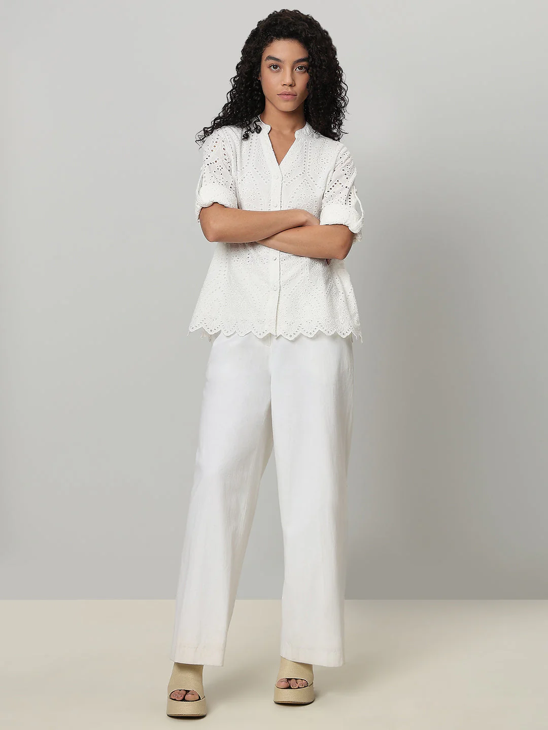 White Broderie Anglaise Shirt - Image 5
