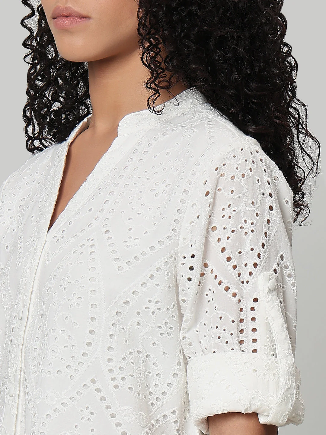 White Broderie Anglaise Shirt - Image 8
