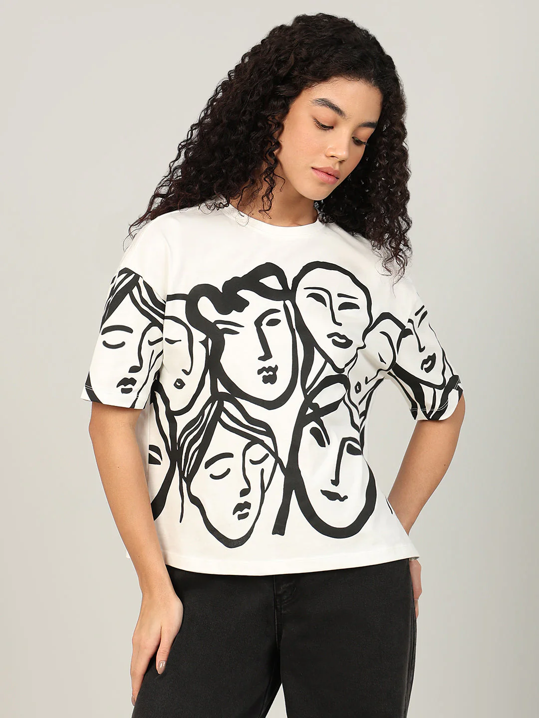 Abstract Print Cotton T-shirt - Image 2