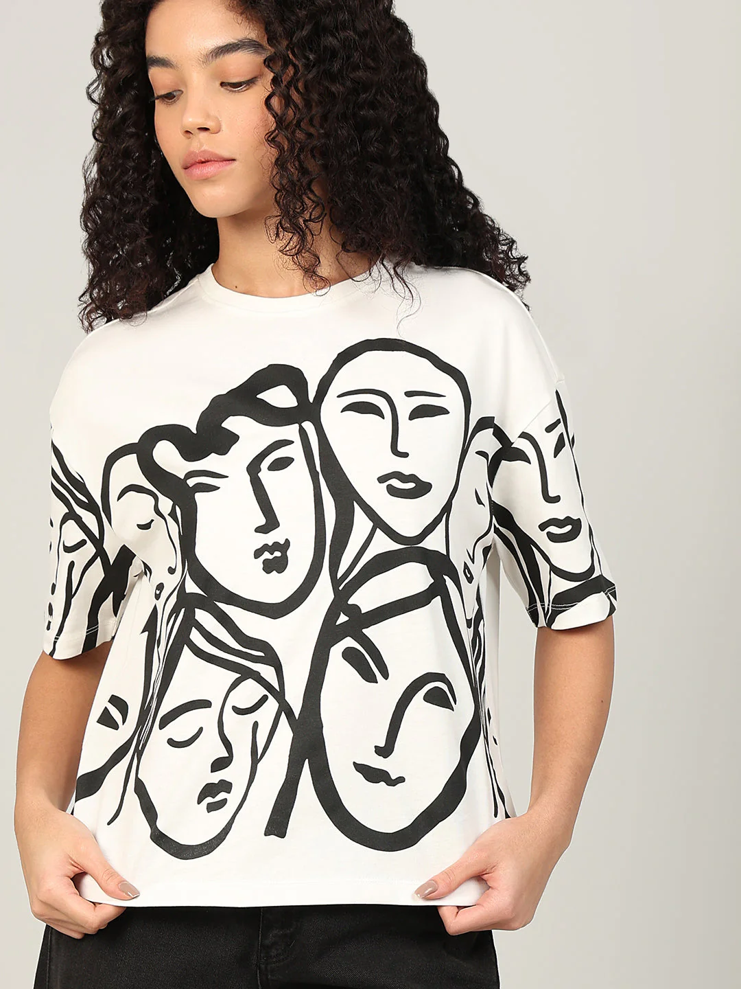 Abstract Print Cotton T-shirt - Image 6
