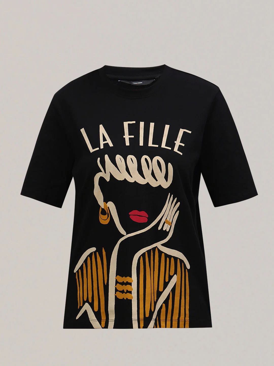 Black Illustration Print T-shirt - Image 7