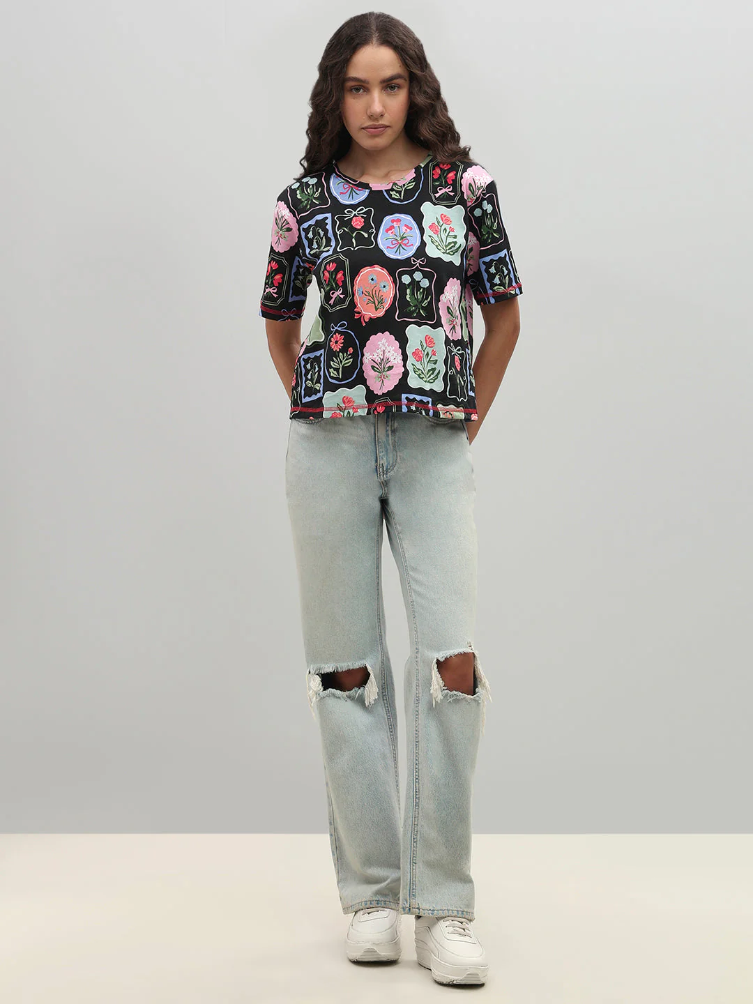 Multi-Colour Art Block Print T-shirt - Image 5