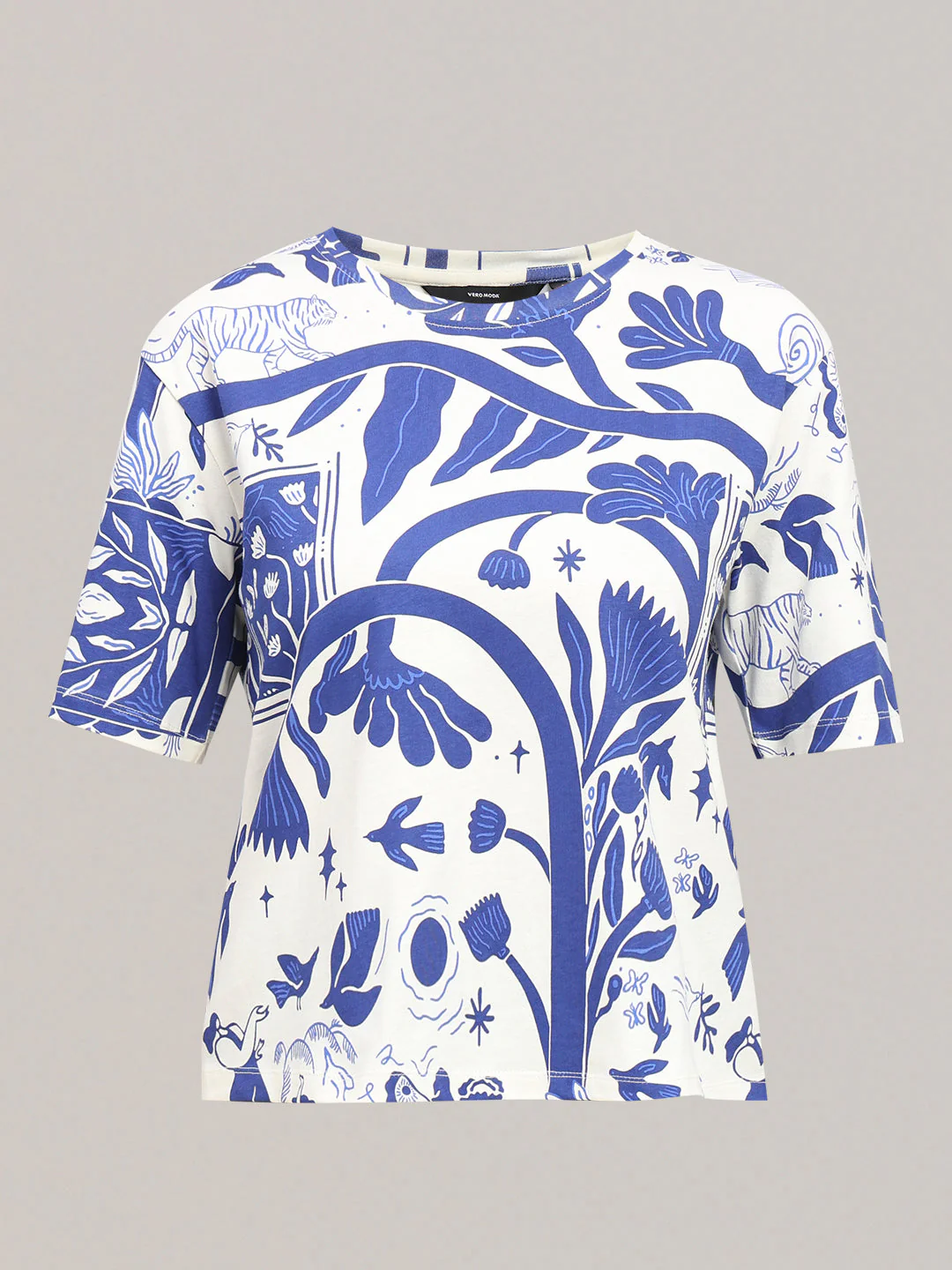 Botanical Print Cotton T-shirt - Image 7
