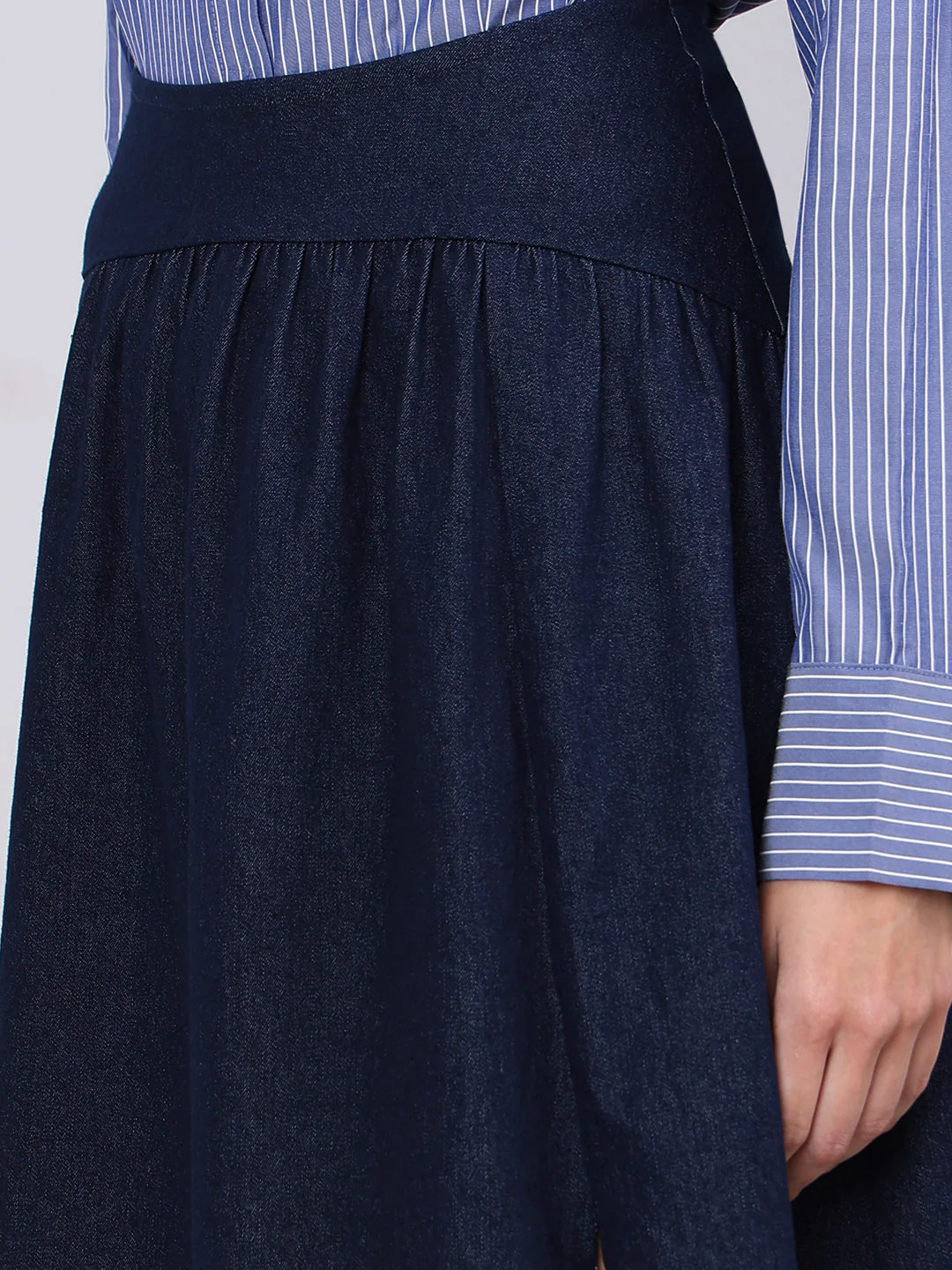 Dark Blue High Rise Denim Skirt - Image 8