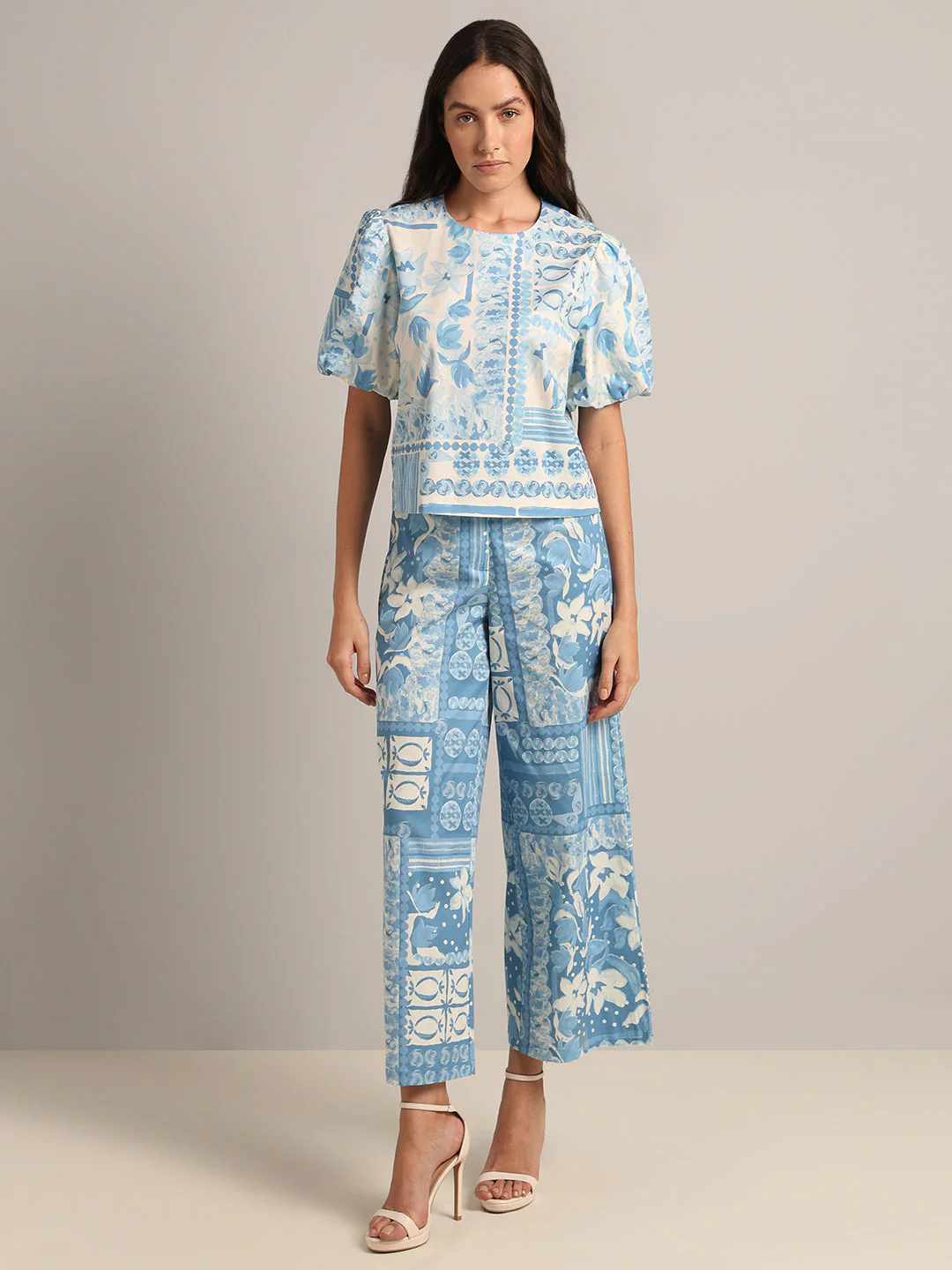 Light Blue Printed Top - Image 5