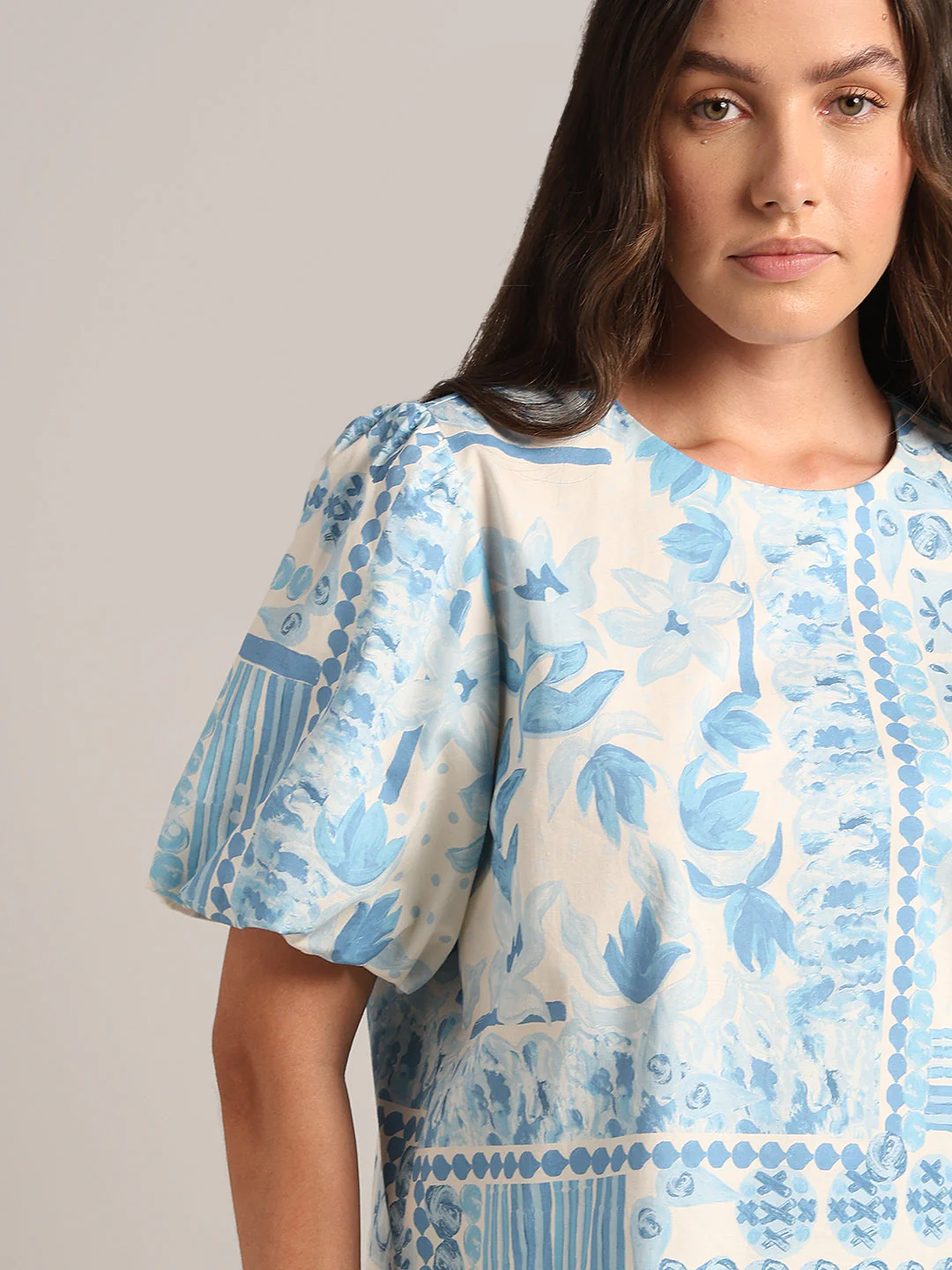 Light Blue Printed Top - Image 6