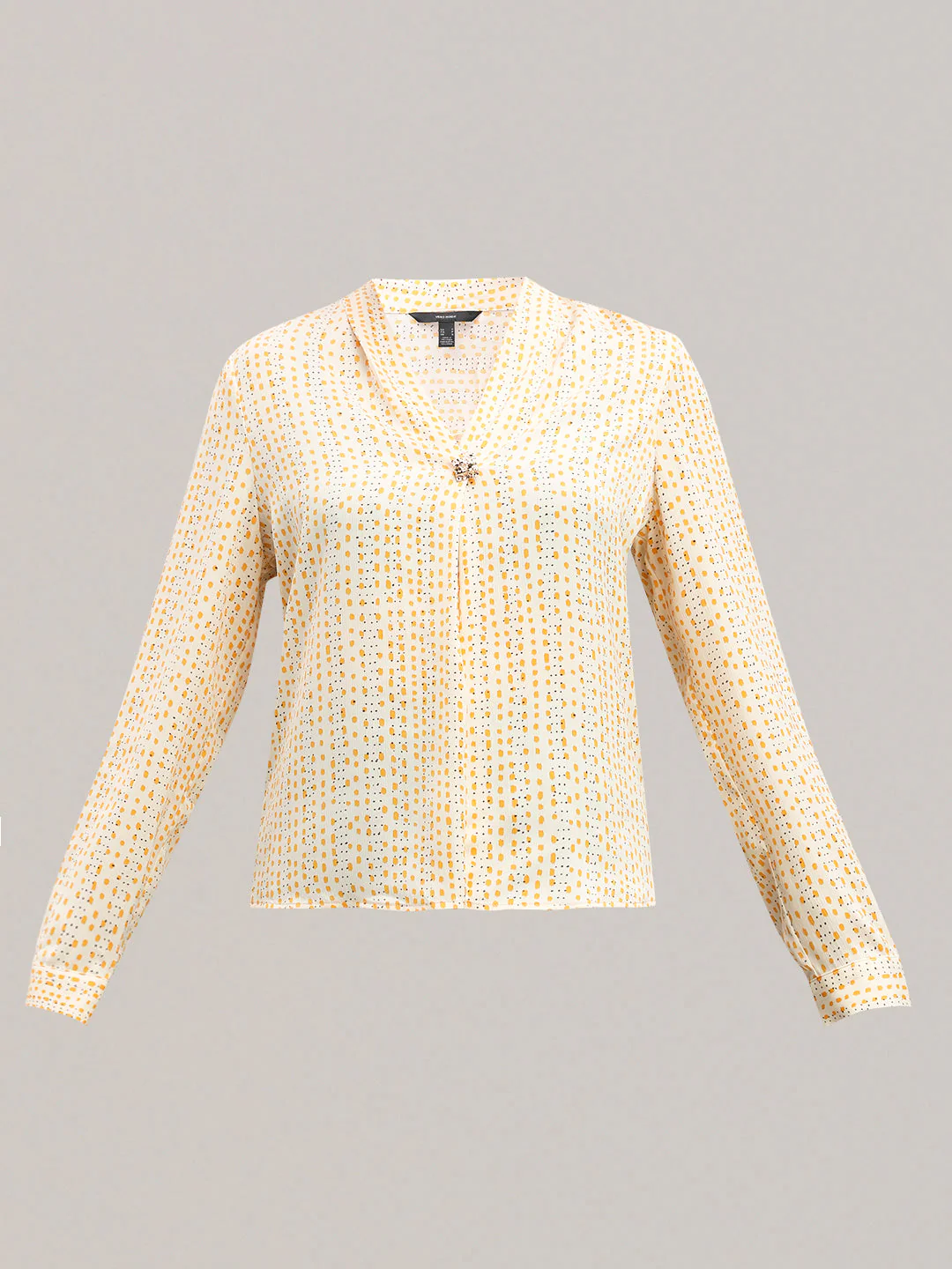 Micro-Print V-Neck Top - Image 7