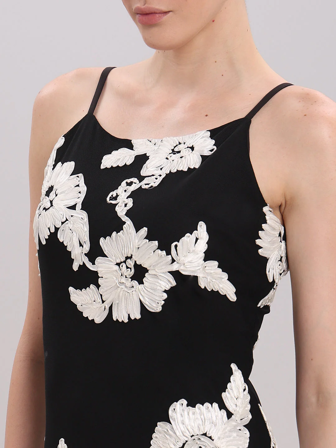 Black Floral Midi Dress - Image 6