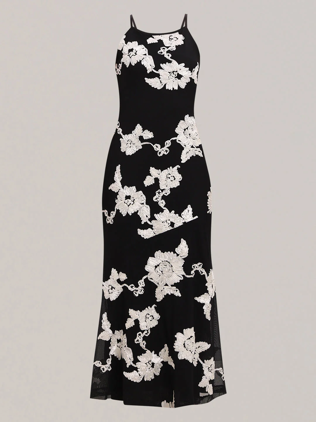 Black Floral Midi Dress - Image 7