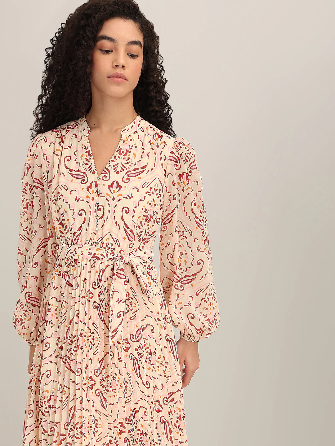 Peach Printed Maxi Dress - Image 5
