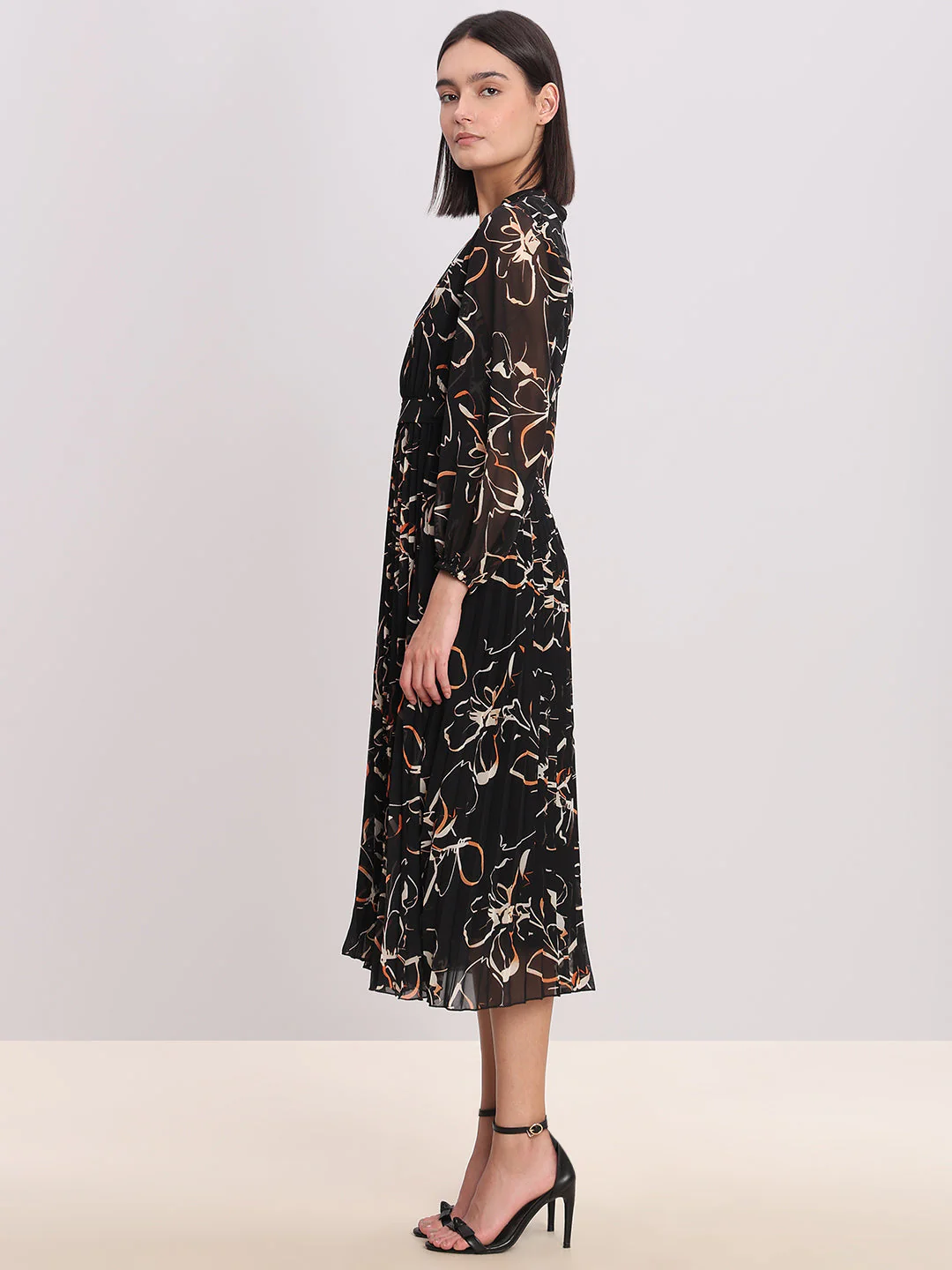 Floral V-Neck Dress - Image 3