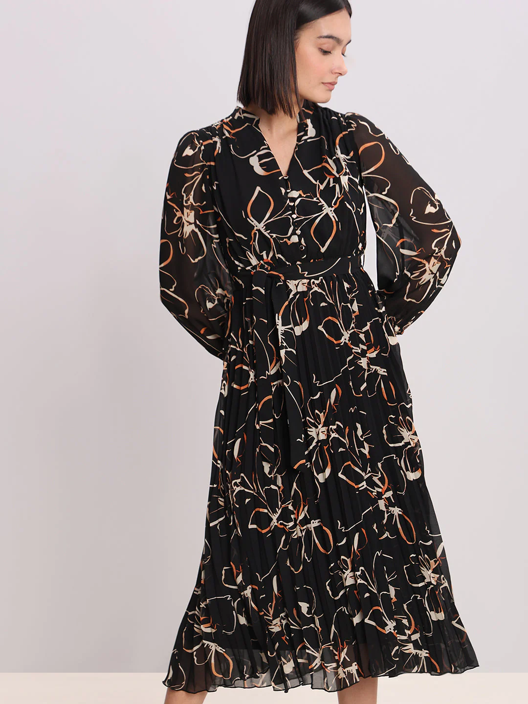 Floral V-Neck Dress - Image 5