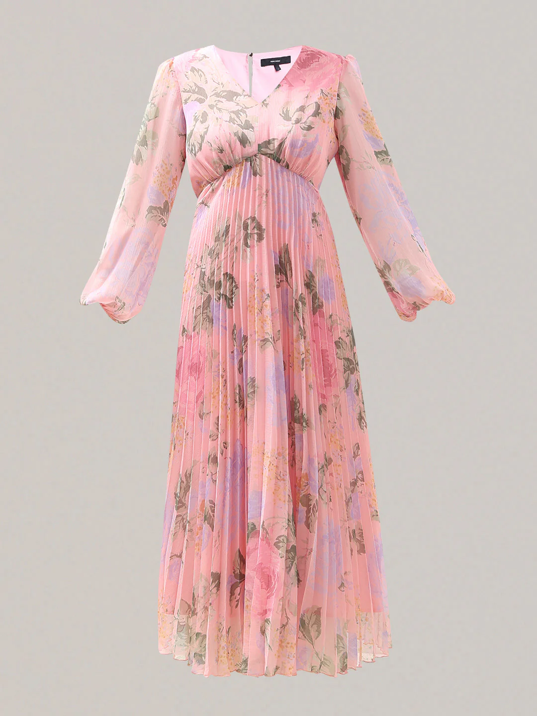 Pink Floral Pleated Dress - Image 7