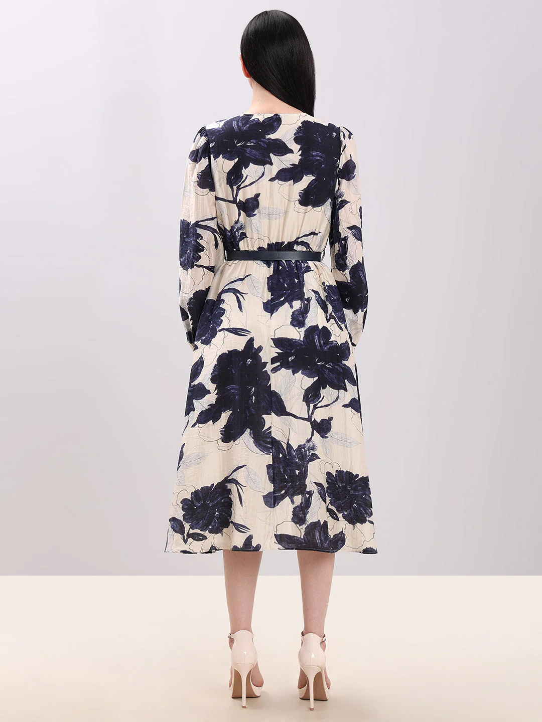 Ecru Floral Midi Dress - Image 4