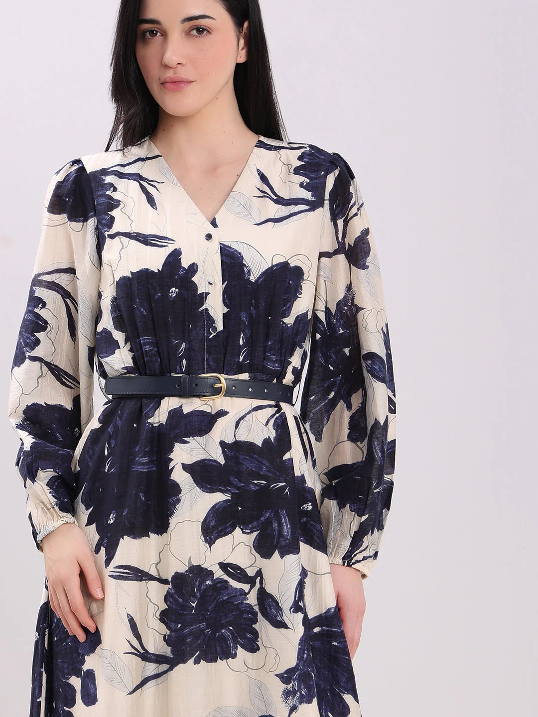 Ecru Floral Midi Dress - Image 5