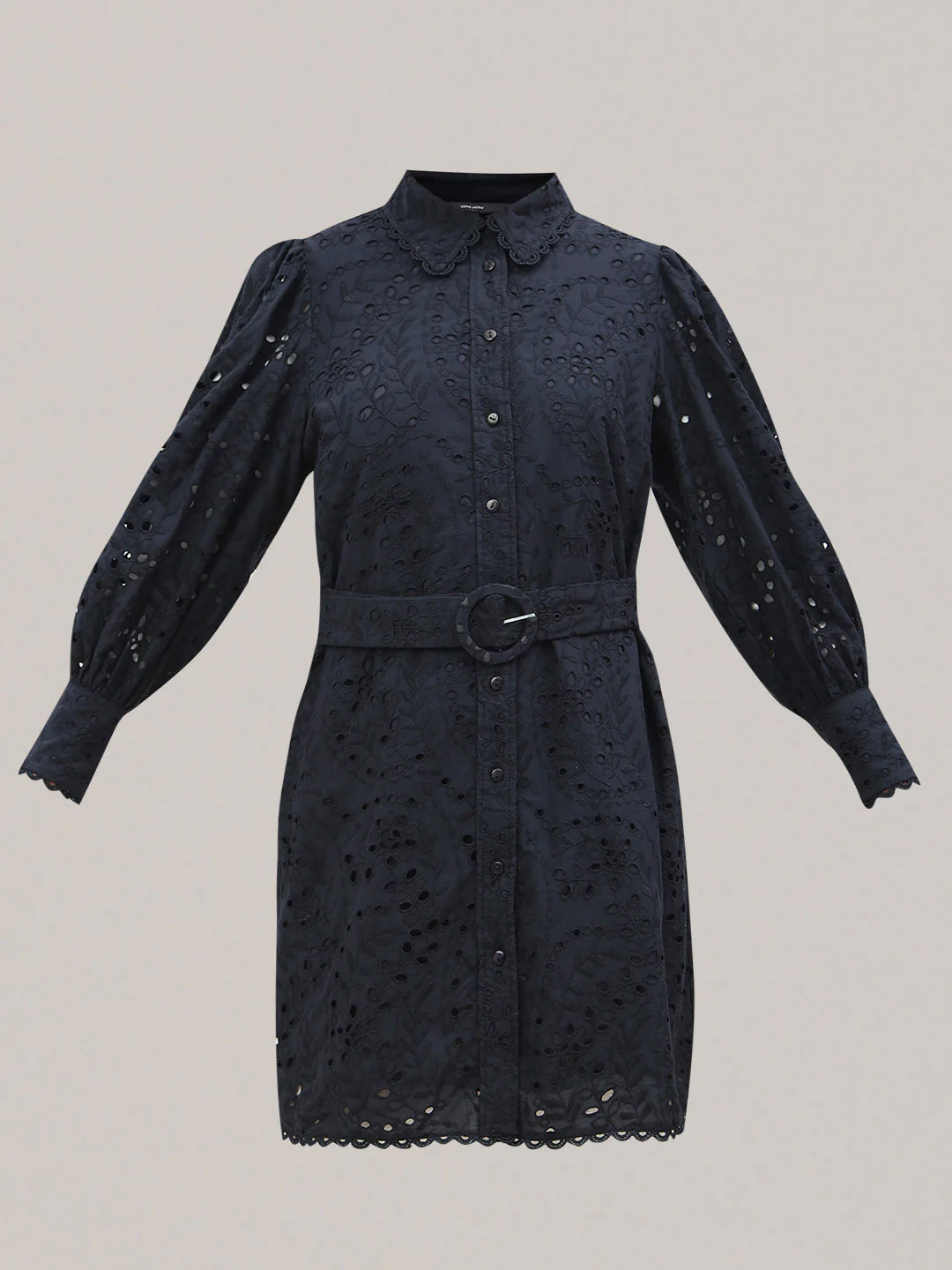 Floral Cut-Work Shirt Dress - Image 7