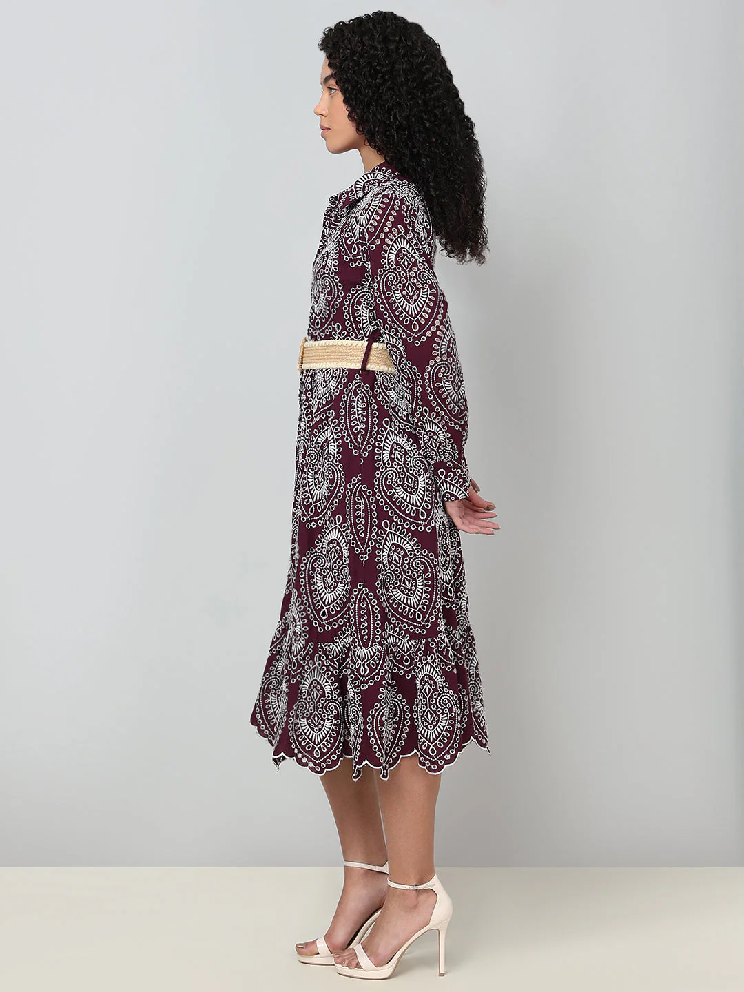 Embroidered Cotton Shirt Dress - Image 3