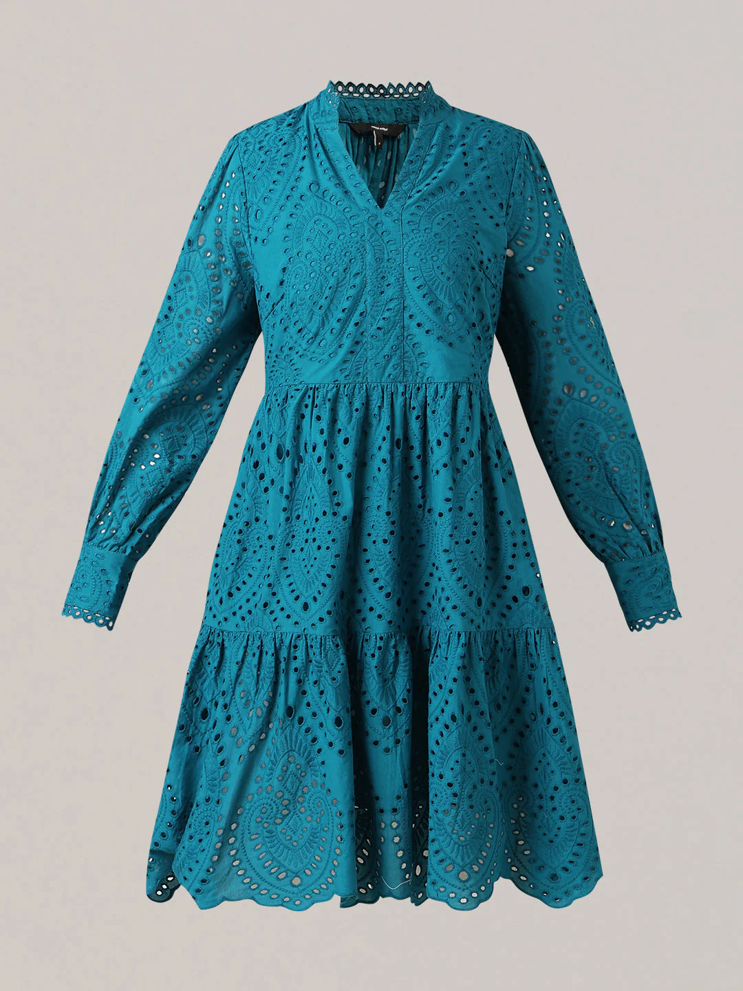Deep Blue V-Neck Mini Dress - Image 7