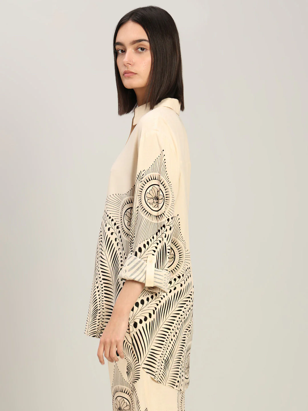 Beige Printed Shirt - Image 3