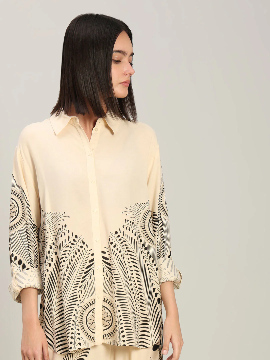 Beige Printed Shirt - Image 6