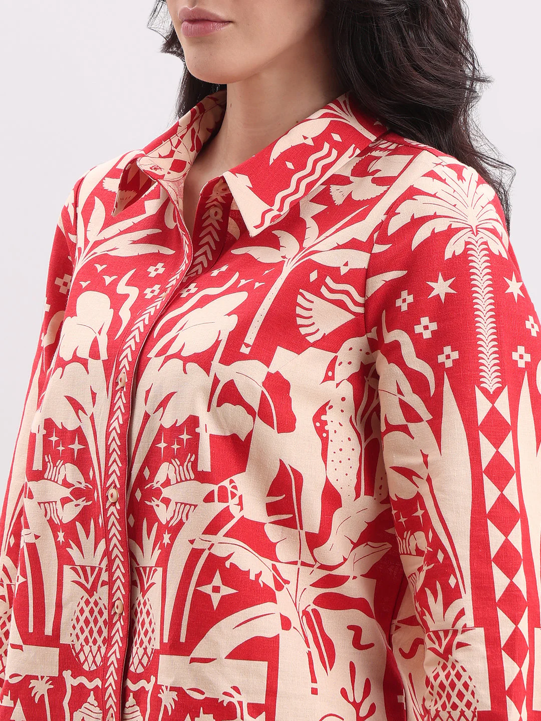 Ecru Printed Button-Down Shirt - Image 8