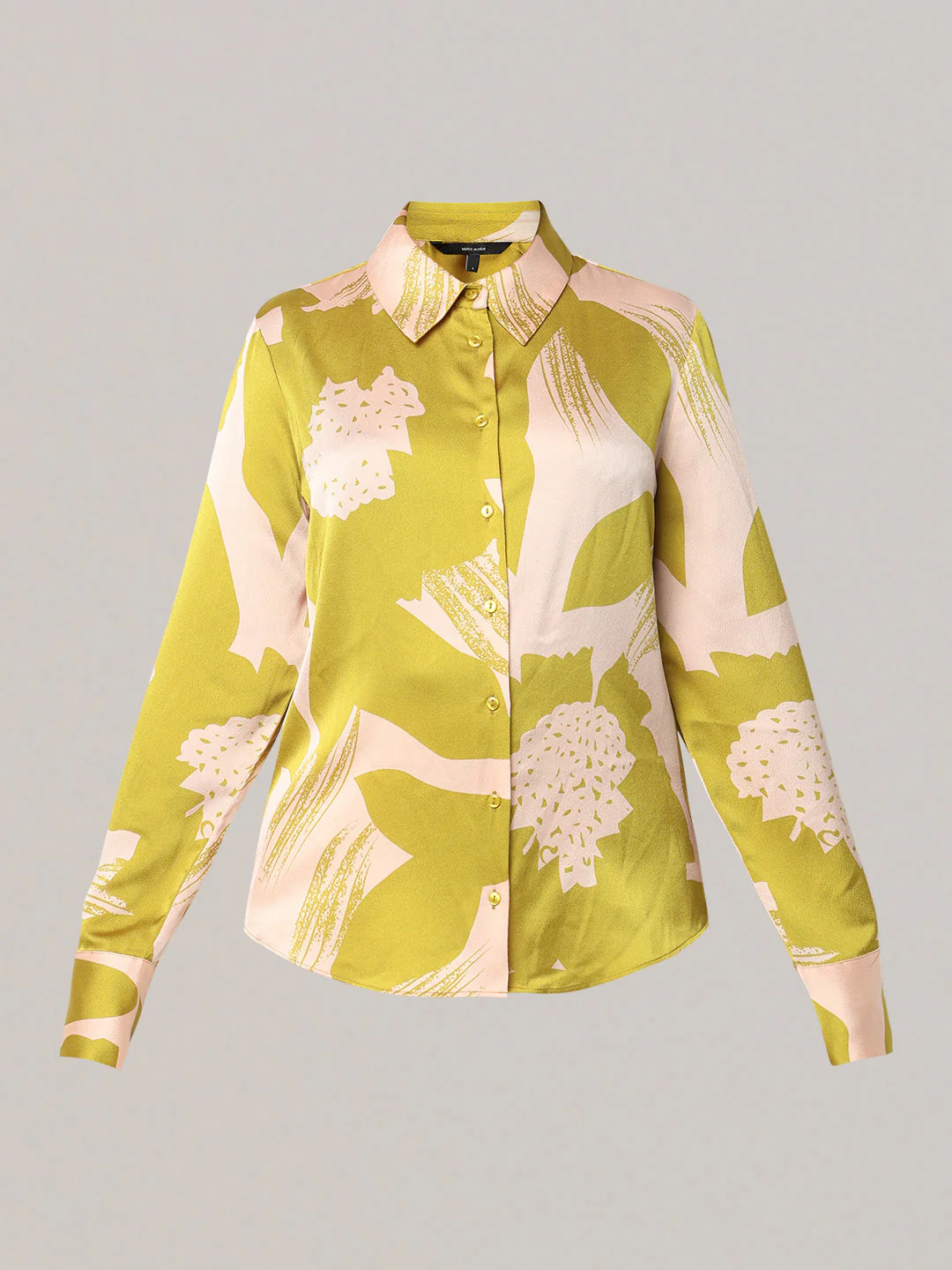 Lime Yellow Floral Print Shirt - Image 7