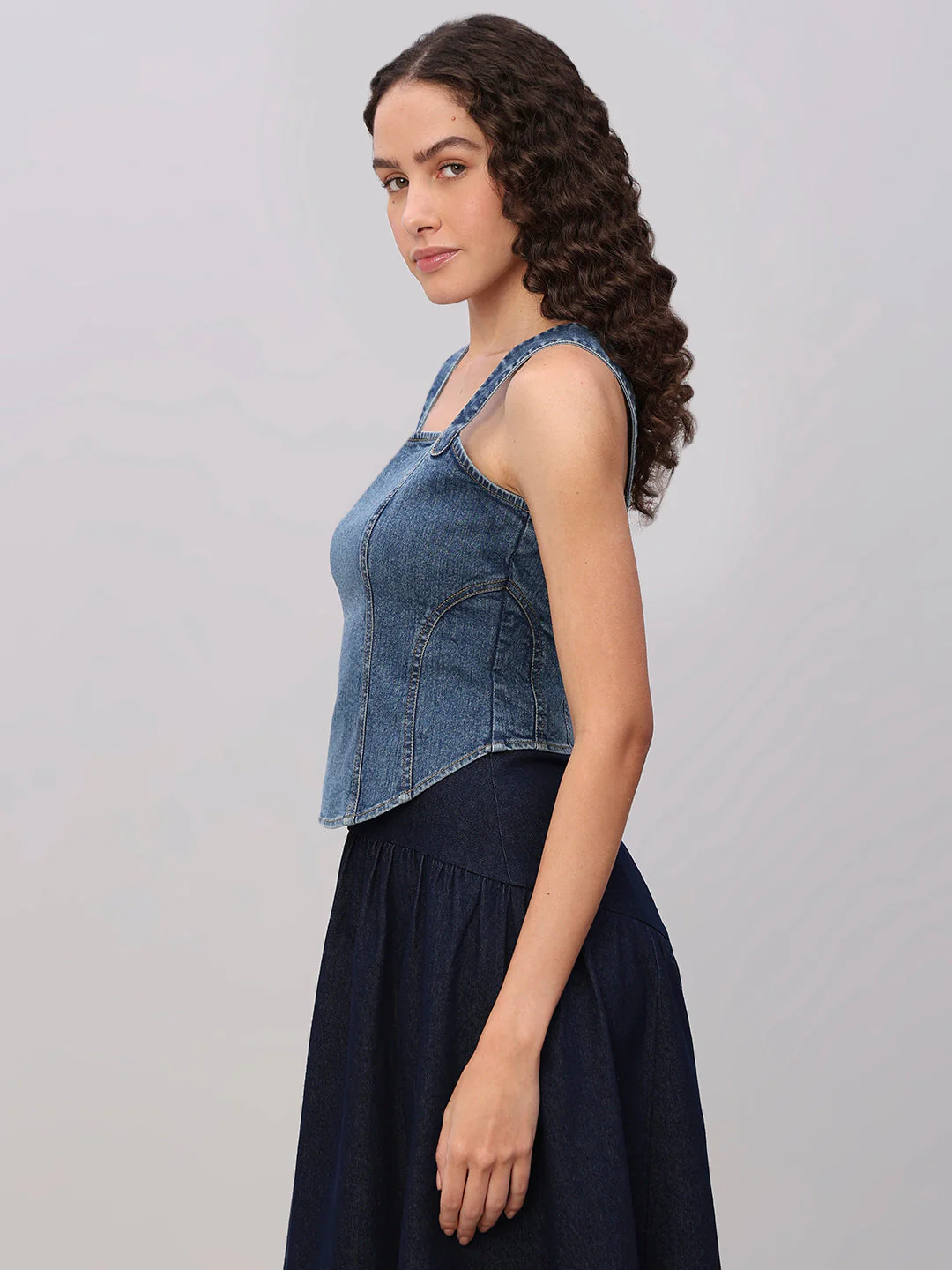 Blue Denim Corset Top - Image 3