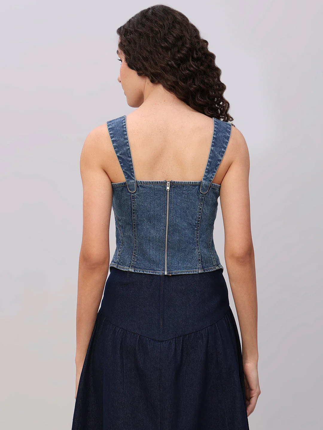 Blue Denim Corset Top - Image 4