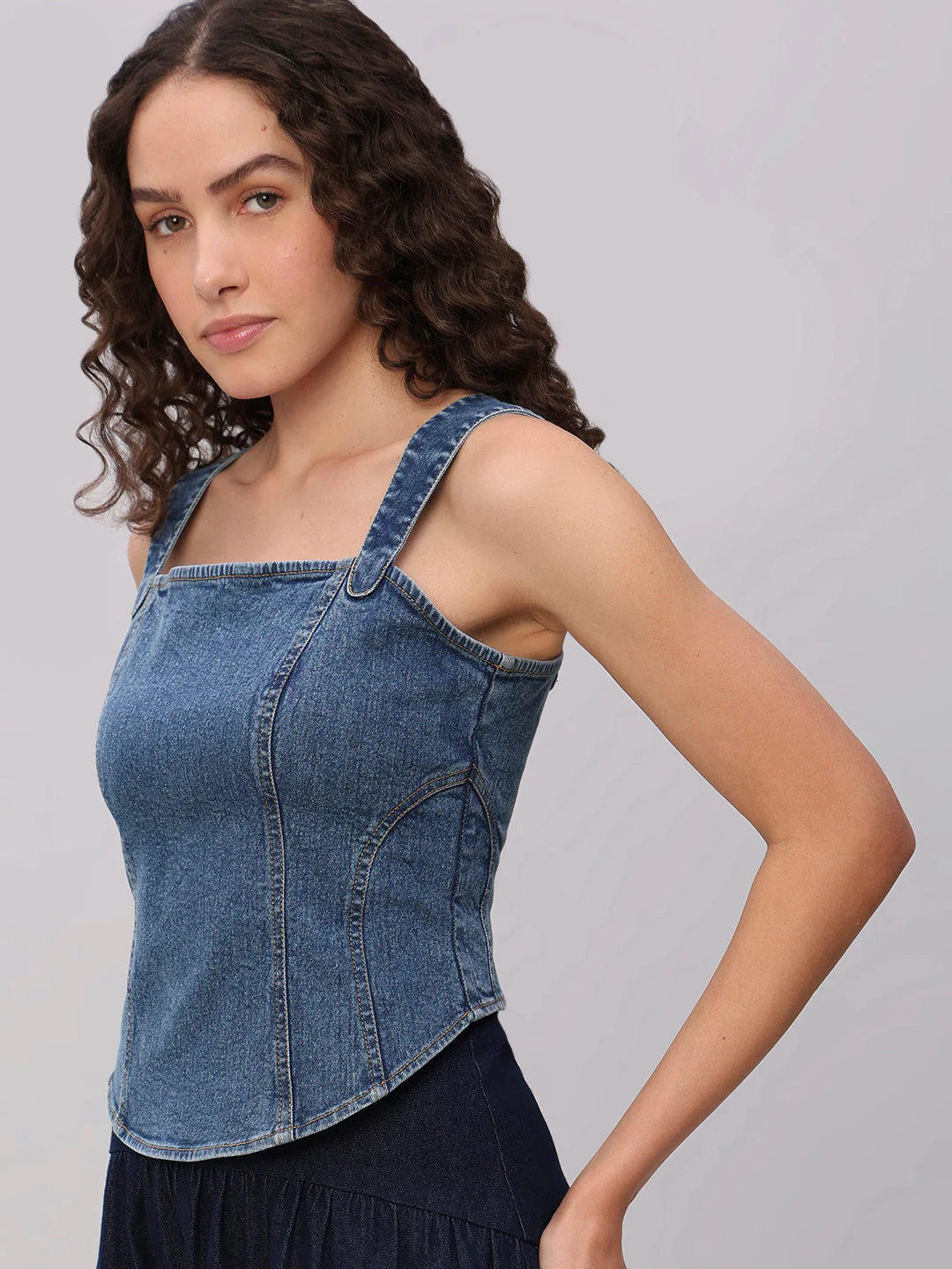 Blue Denim Corset Top - Image 6