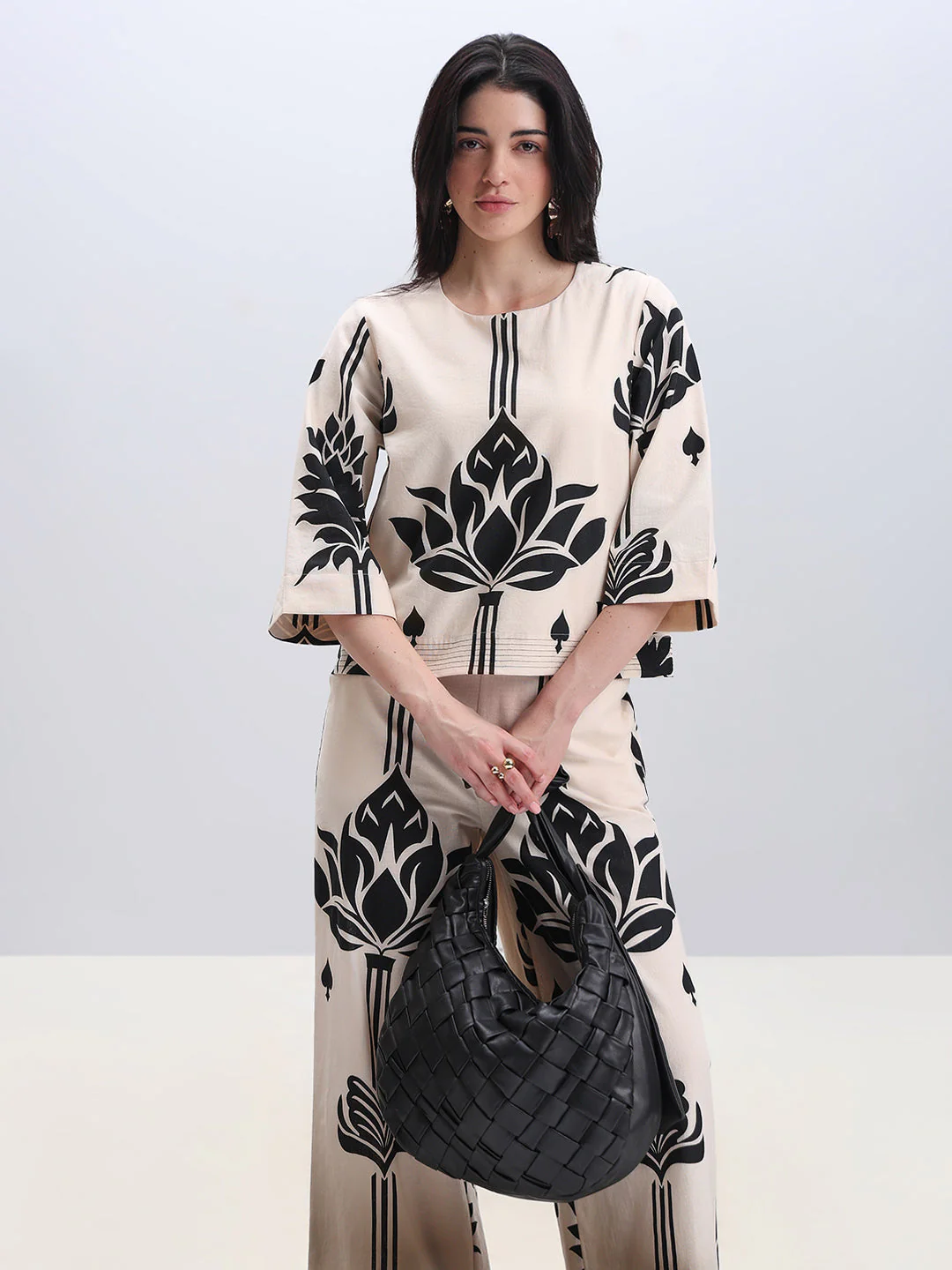 Ecru Printed Top