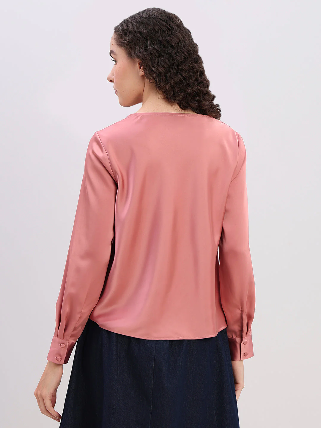 Blush Pink Cowl Neck Top - Image 4