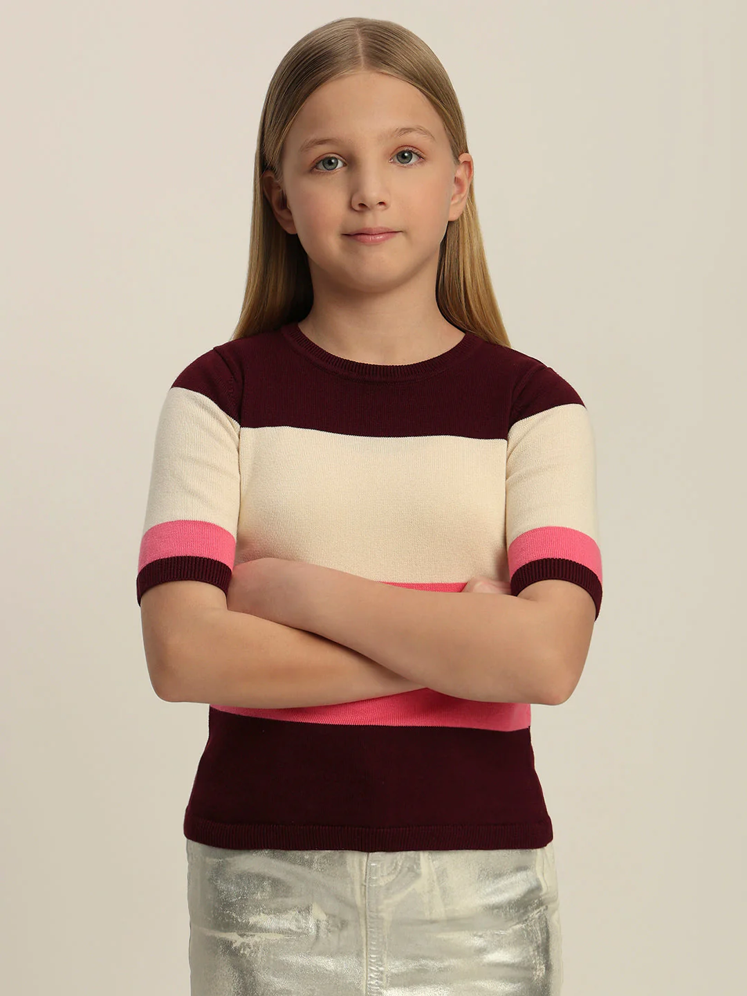 Girls Colourblocked Knit Top - Image 2