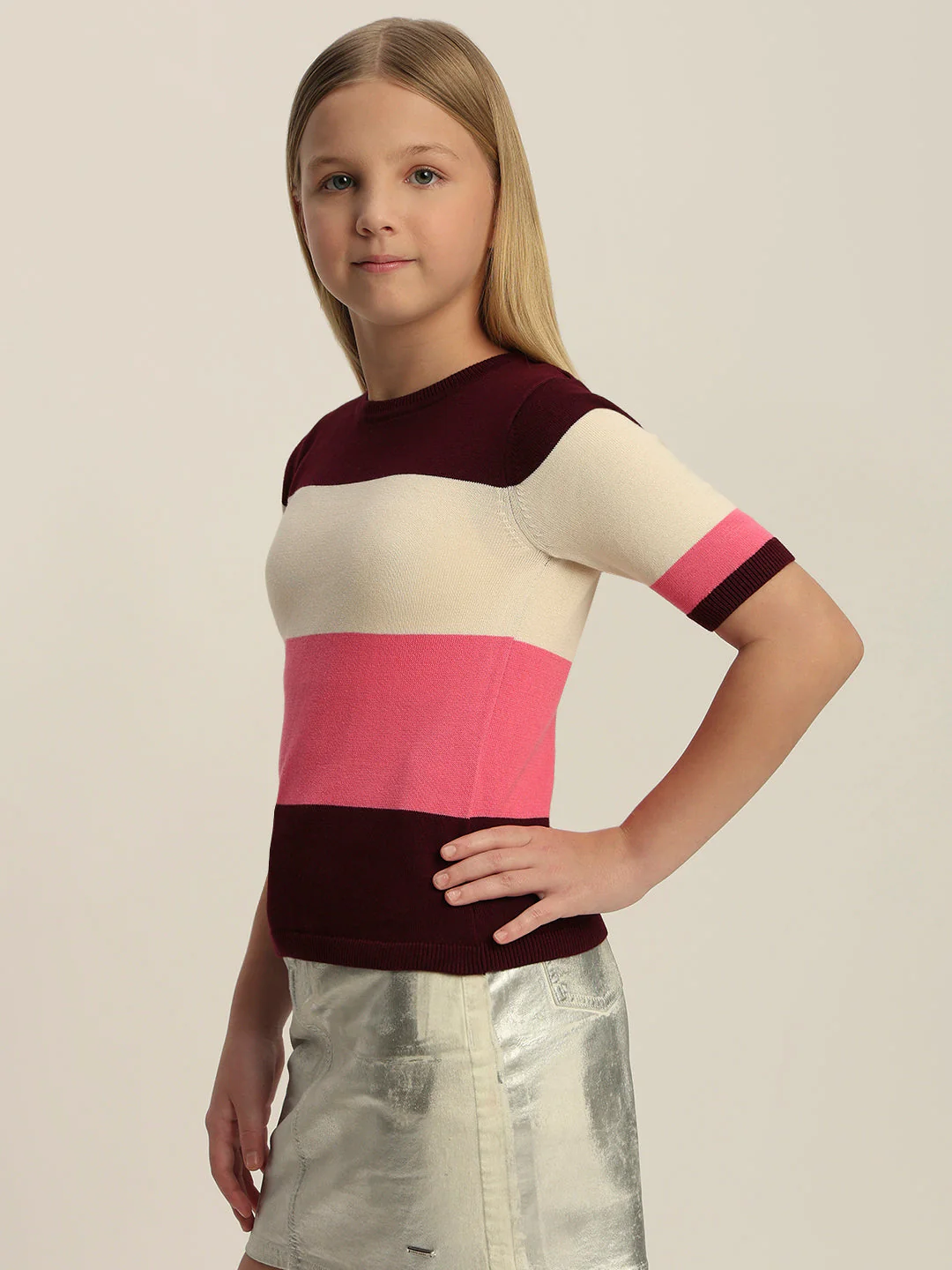 Girls Colourblocked Knit Top - Image 3