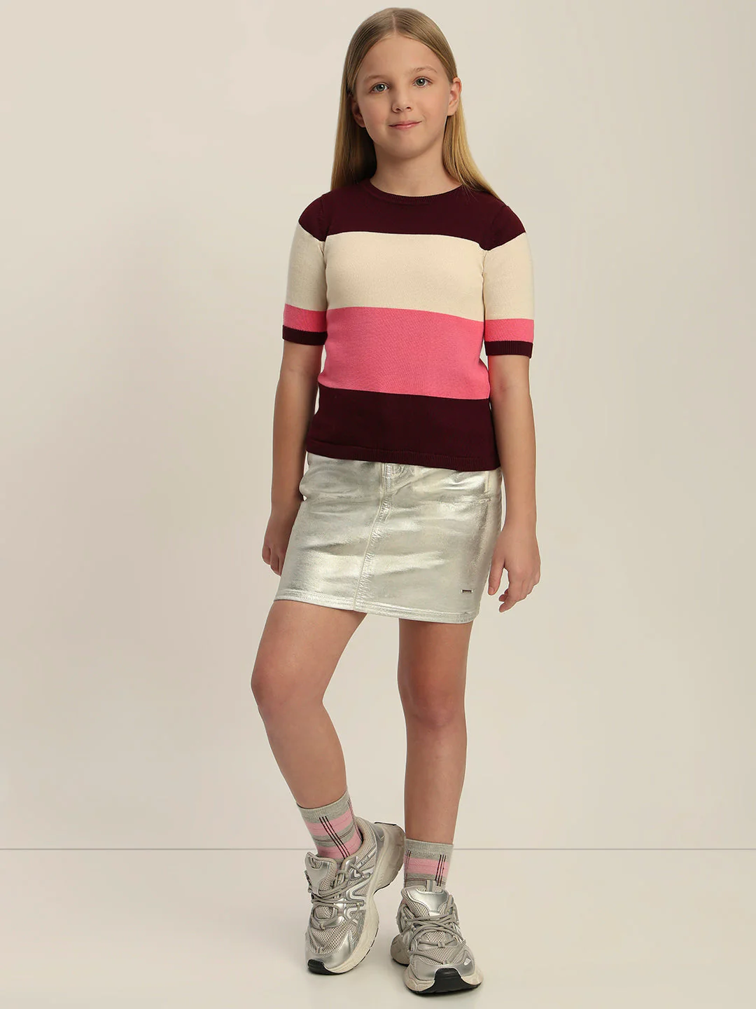 Girls Colourblocked Knit Top - Image 5