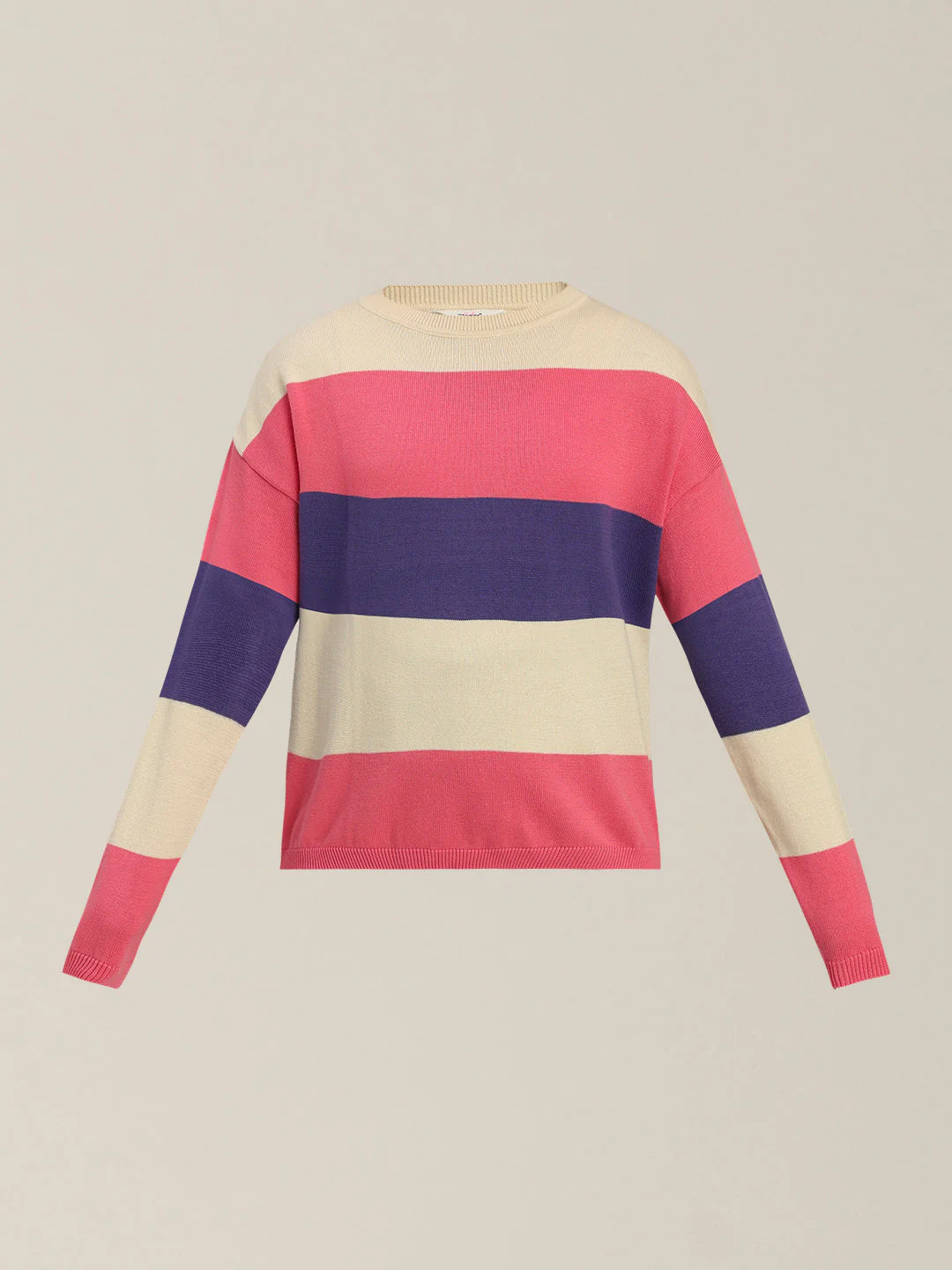 Girls Colourblocked Full Sleeves Sweater - Image 7