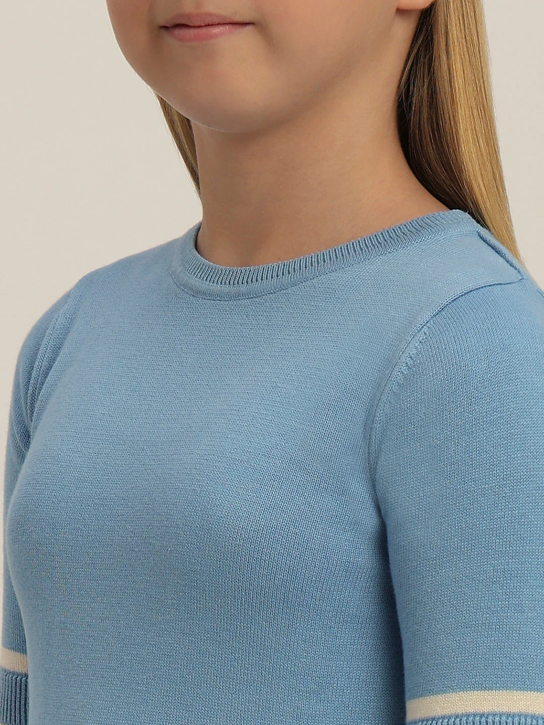 Girls Blue Short Sleeves Knit Top - Image 8