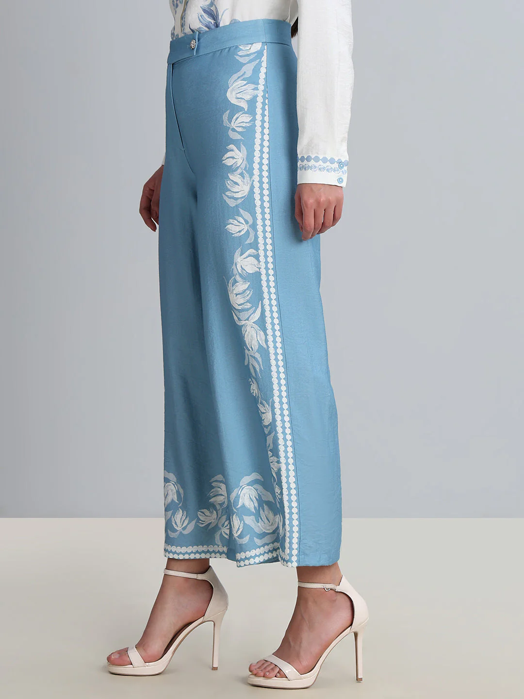 Light Blue Printed Pants - Image 3
