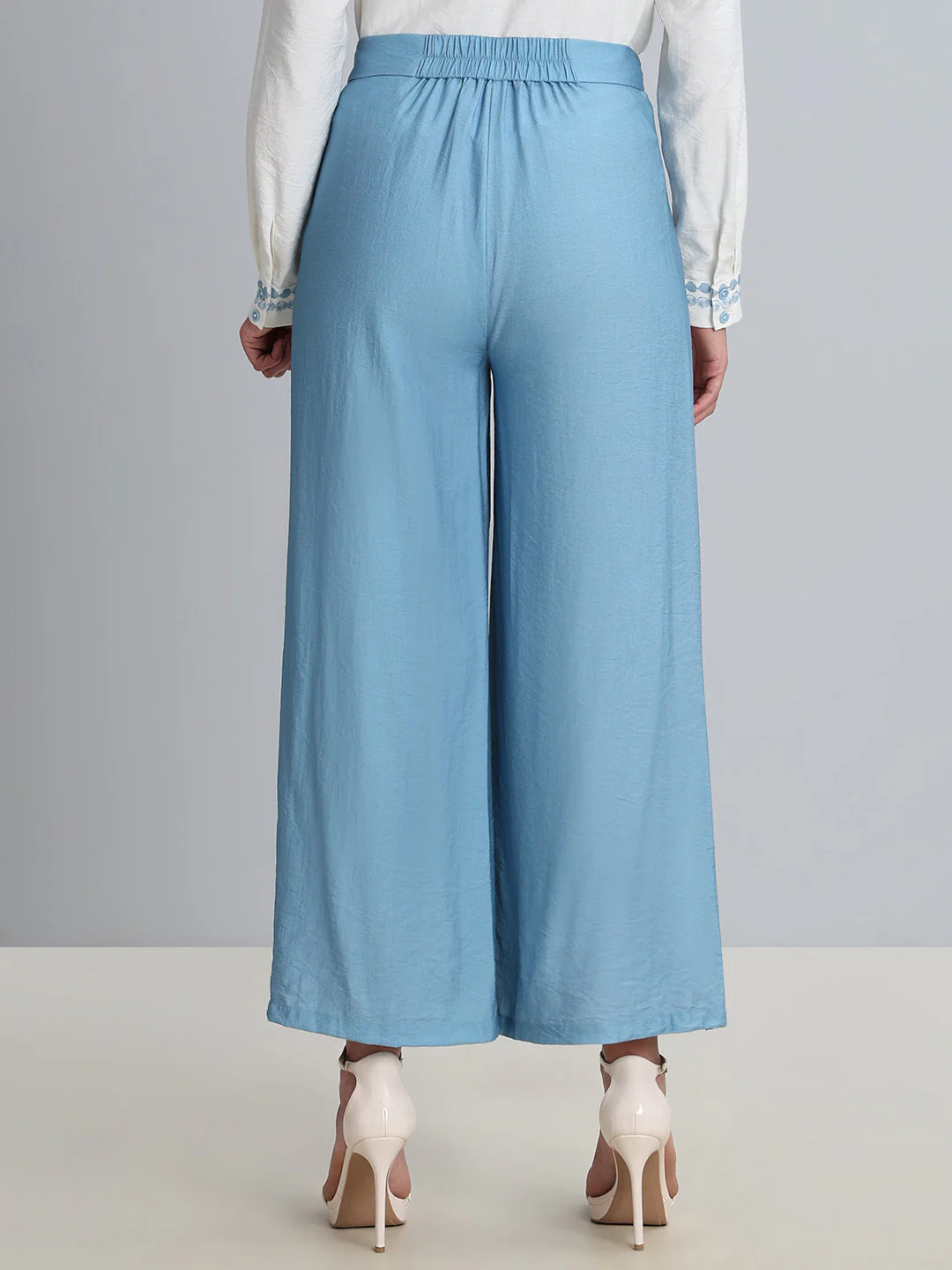 Light Blue Printed Pants - Image 4