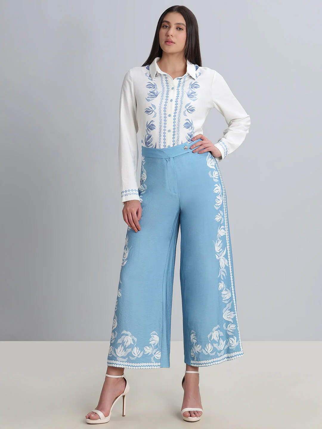 Light Blue Printed Pants - Image 5