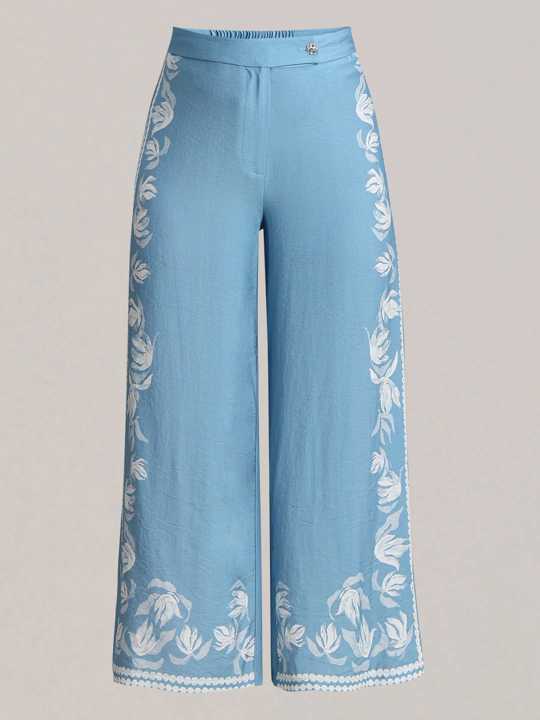 Light Blue Printed Pants - Image 7