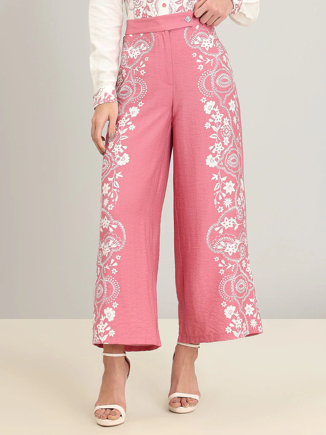 Light Pink Printed Pants - Image 2