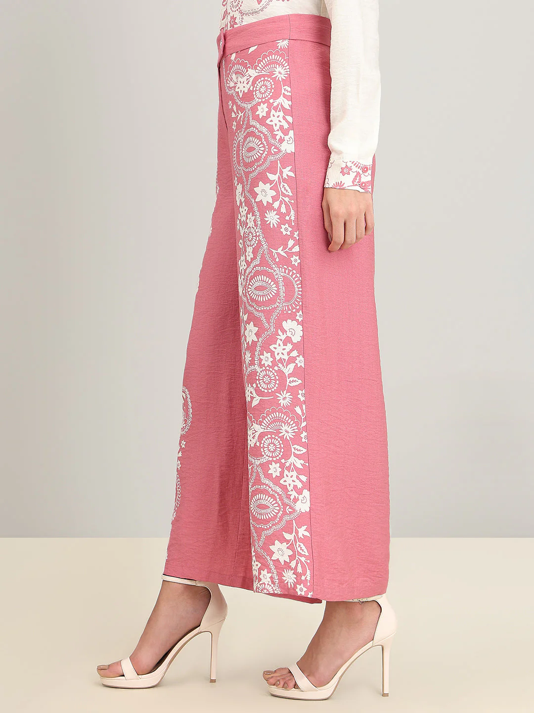 Light Pink Printed Pants - Image 3