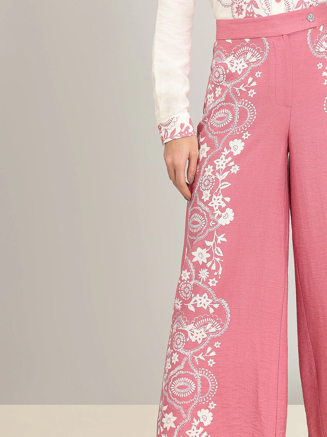 Light Pink Printed Pants - Image 6