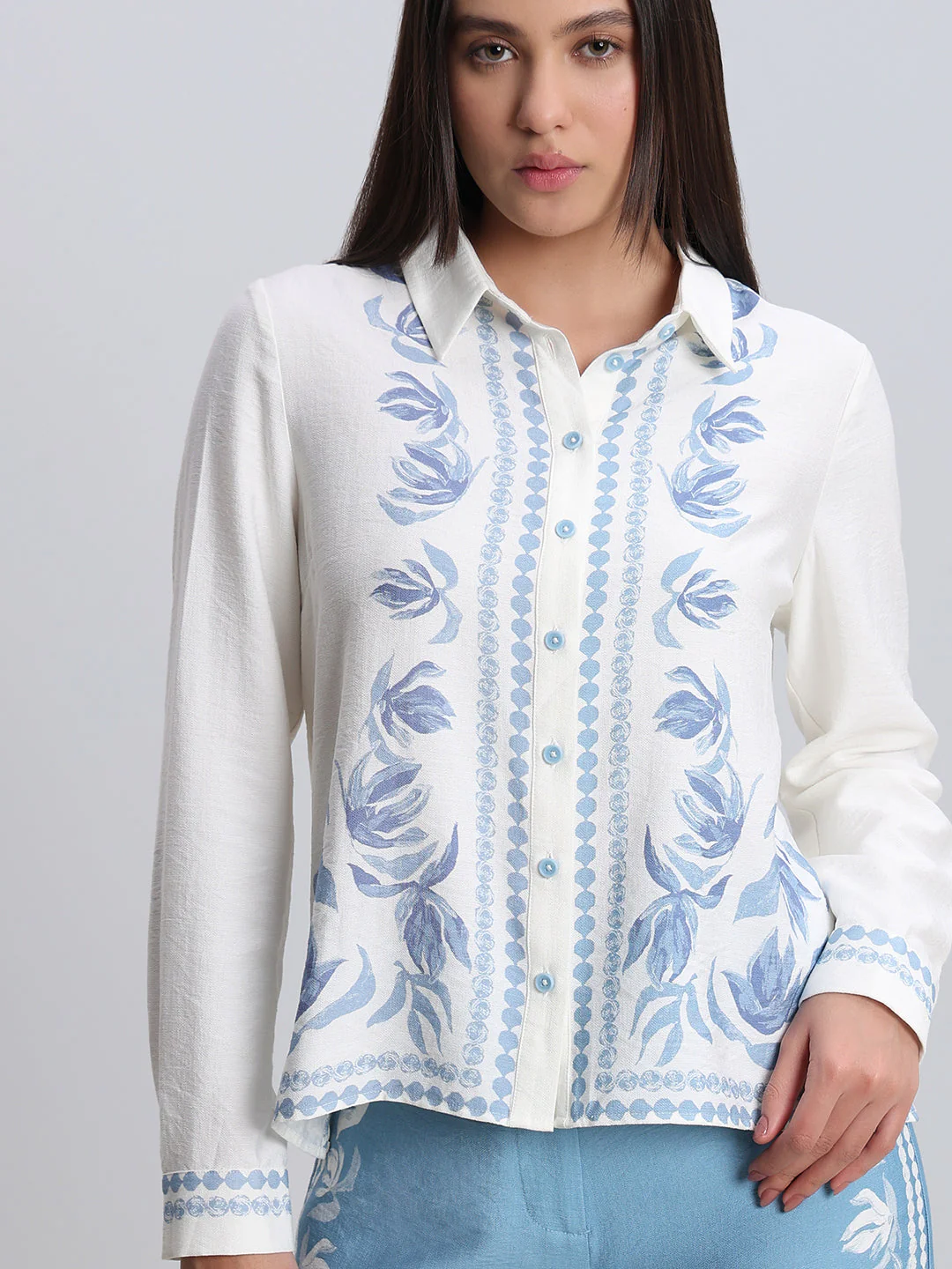White Printed Shirt - Image 6