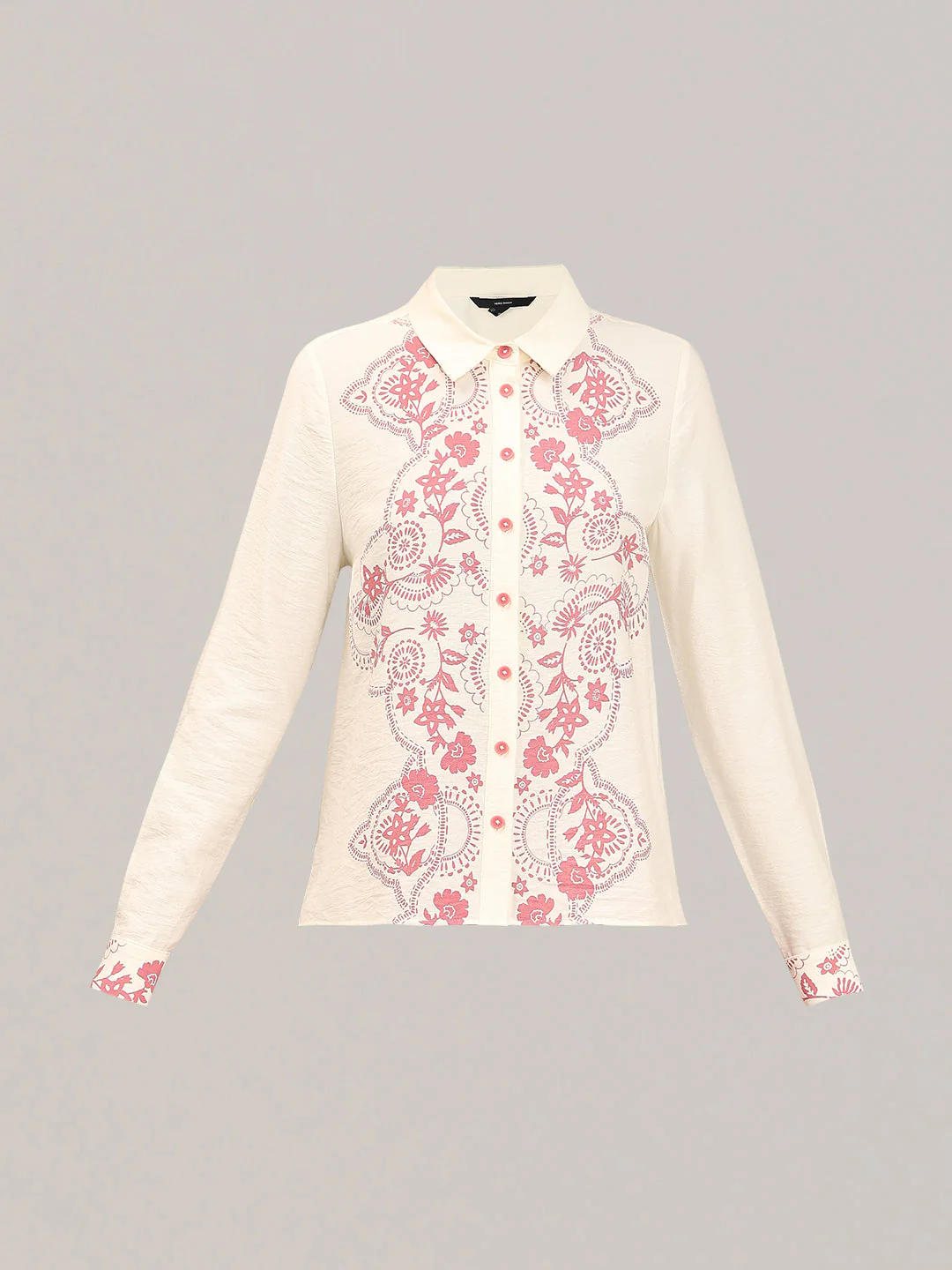 Ivory Cream Printed Shirt - Image 7