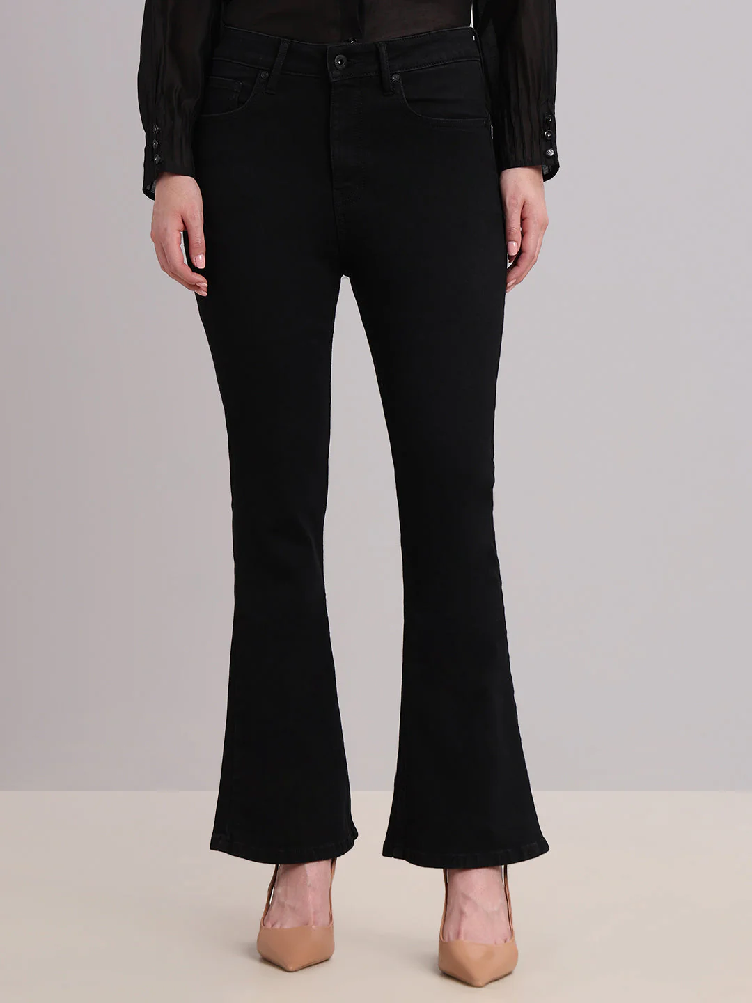 Black High Rise Eric Bootcut Jeans - Image 2