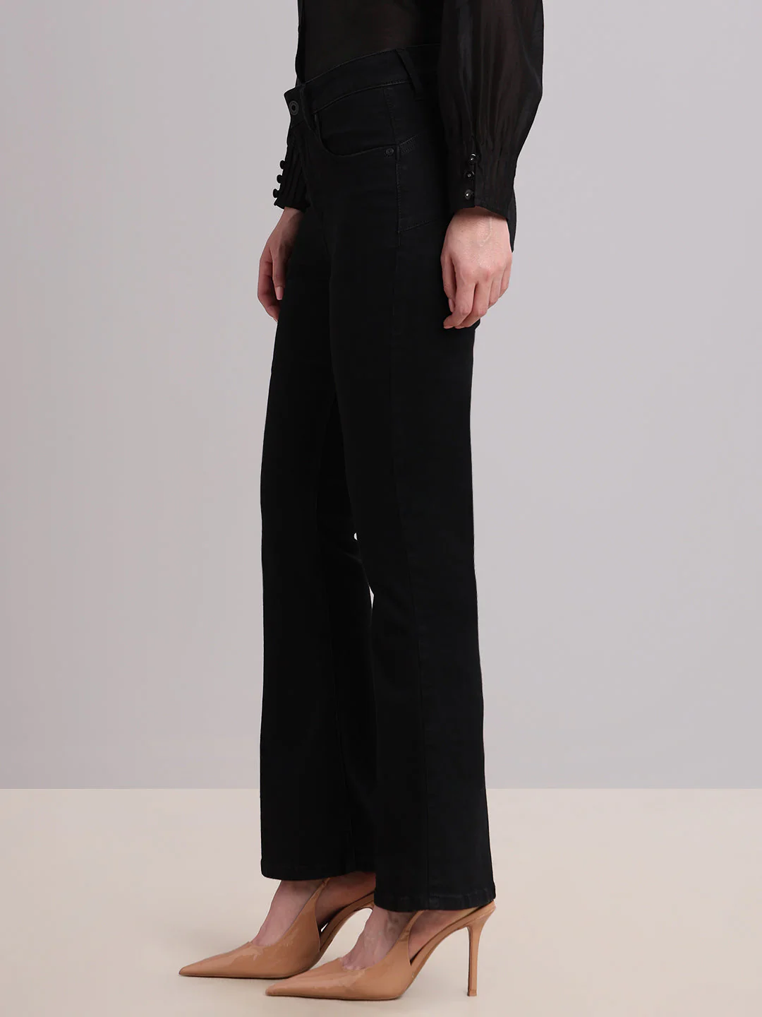 Black High Rise Eric Bootcut Jeans - Image 3
