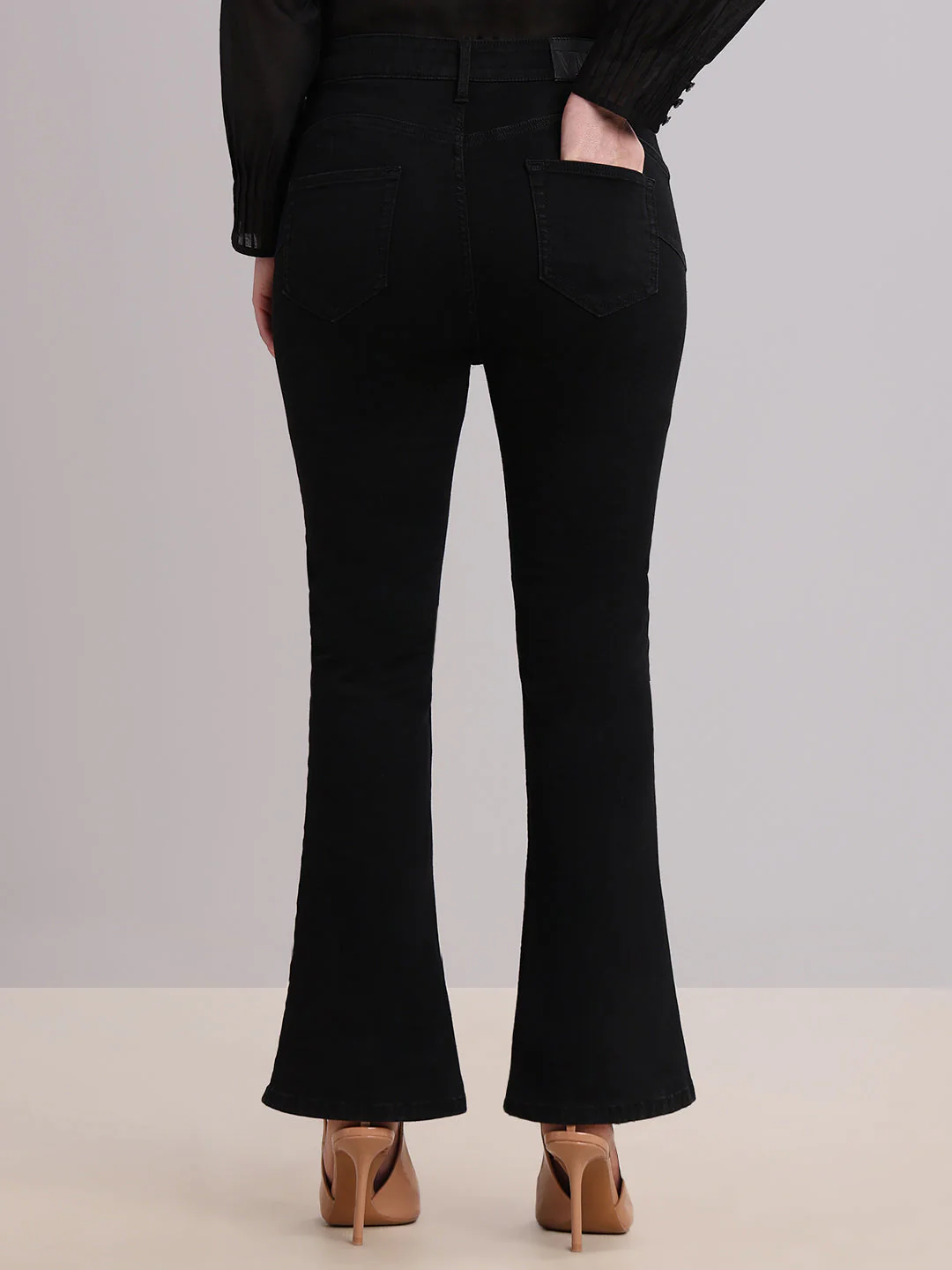 Black High Rise Eric Bootcut Jeans - Image 4
